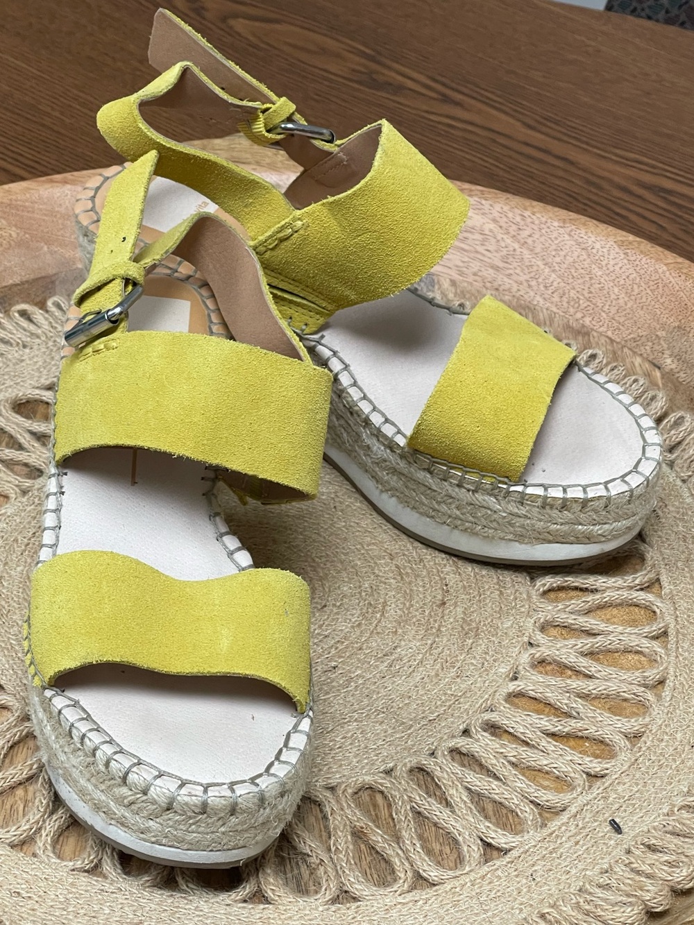 Mauri Yellow Suede Espadrille Platform Sandals